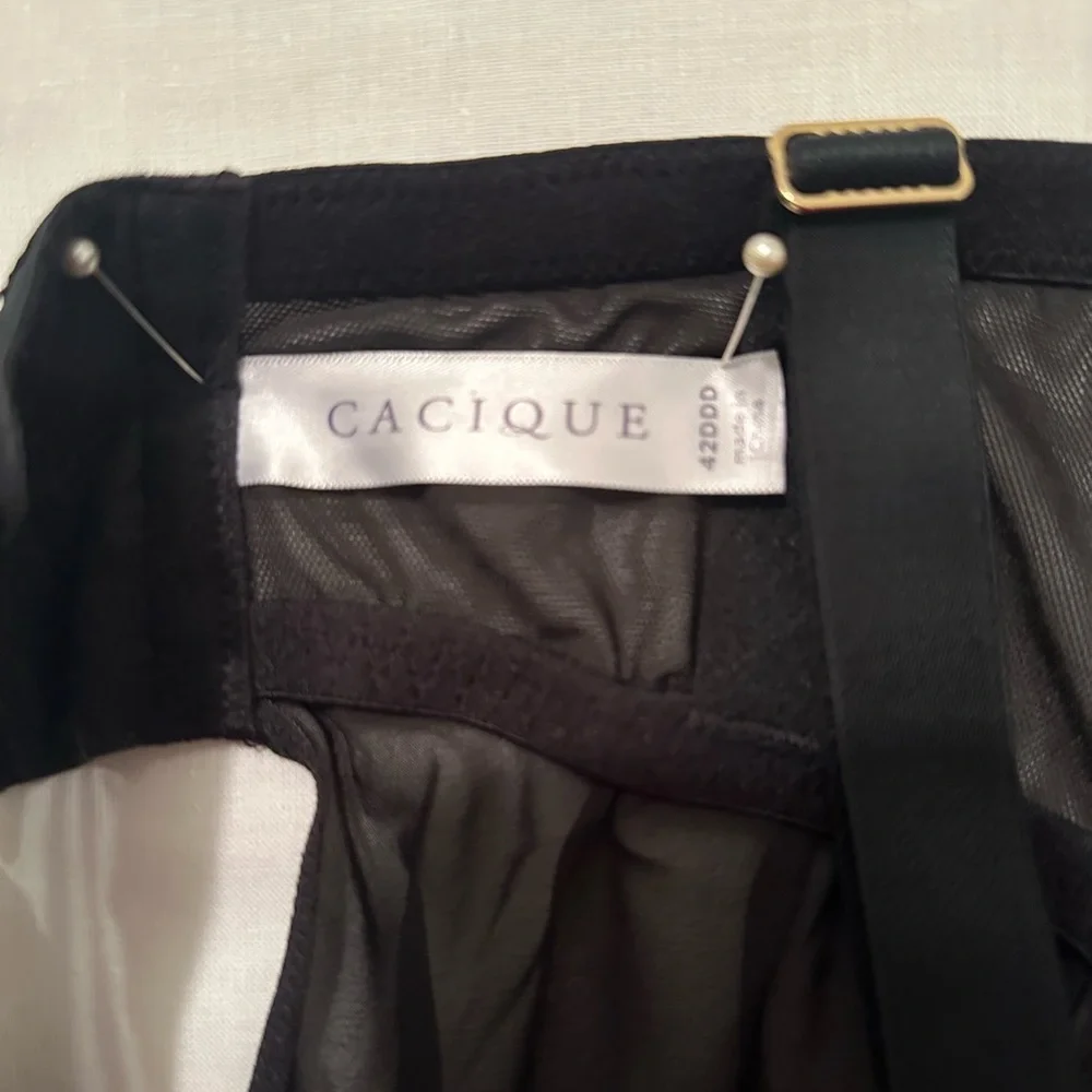 Cacique 42DDD Elegant Black and Red Lace Chemise nightie - Picture 6 of 8